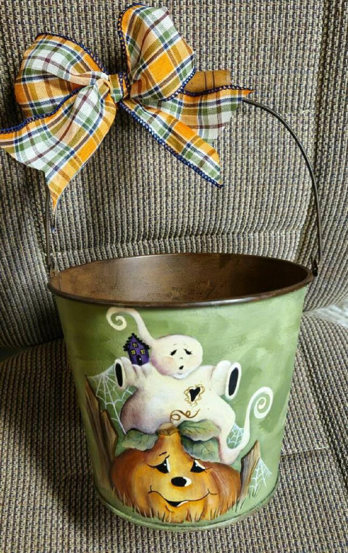 Pumpkin Ghost Bucket