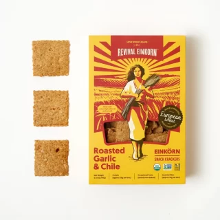 Revival Einkorn Roasted Garlic & Chile Crackers - 5.11oz