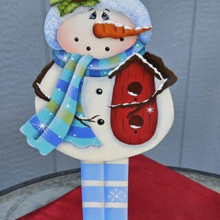 Snowman with Red Bird House