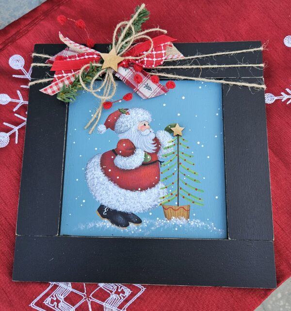 Santa with Little Tree Wall Hanging