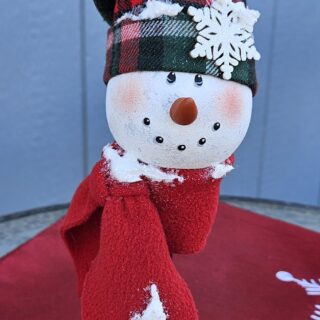 Snowman Head on Metal Stand