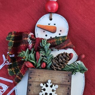 Snowman with Crate Ornament