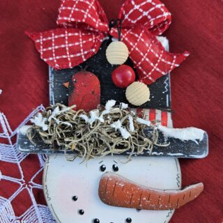 Snowman Bird Nest Hat Ornament