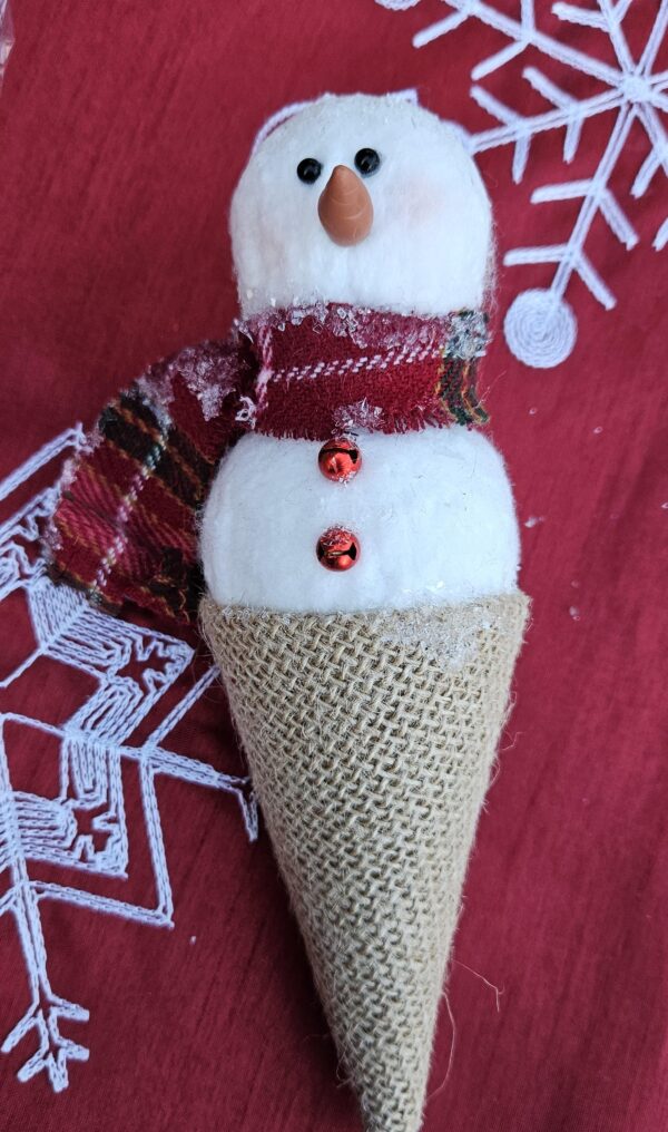 Snowman Ice Cream 2 Scoops Ornament