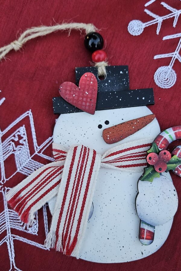 Snowman Stripe Scarf Ornament