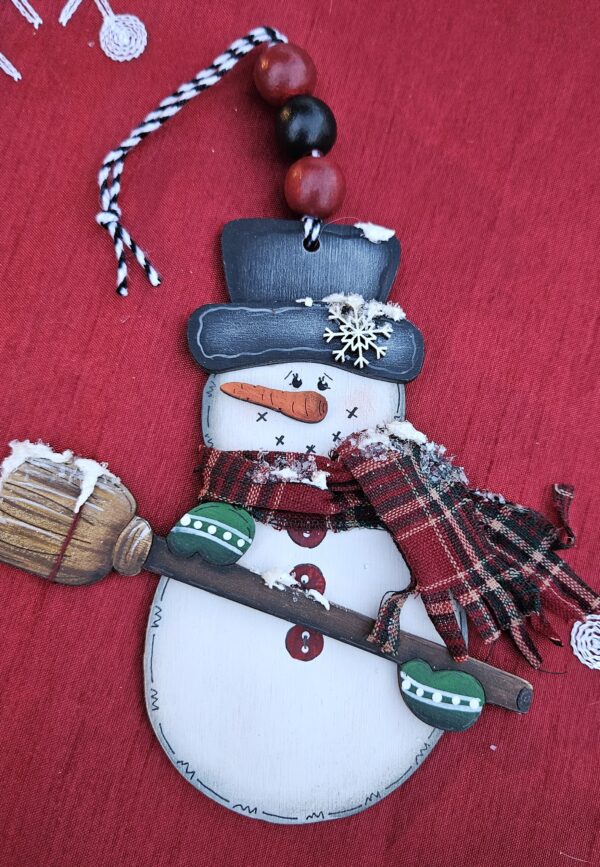Snowman with Broom Ornament