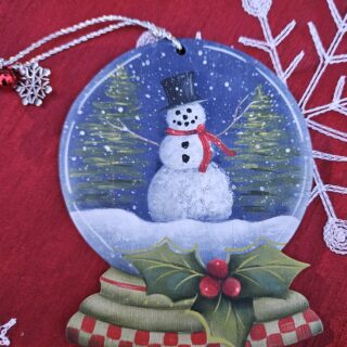 Snowman in Snowglobe Ornament