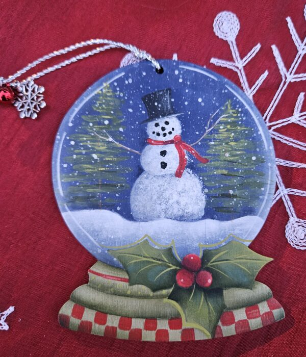 Snowman in Snowglobe Ornament