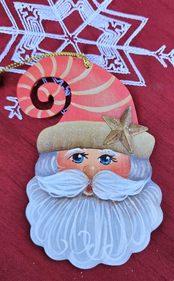 Santa with Gold Stripes Ornament