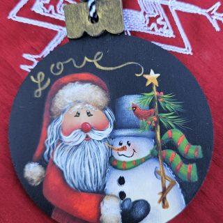 Santa Loves Snowman Ornament