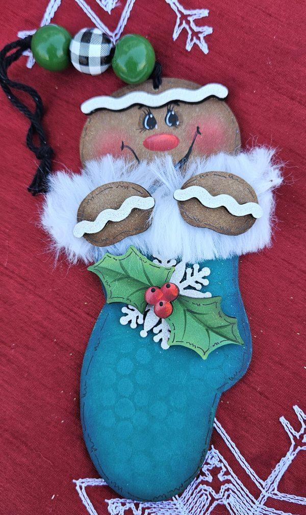 Ginger in Teal Stocking Ornament