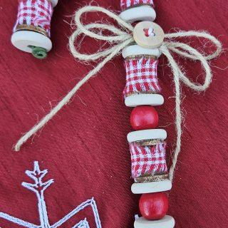 Spool & Button Candycane Ornament