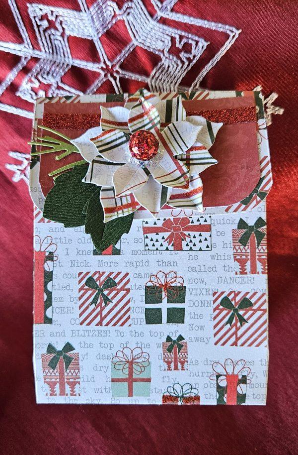 Poinsettia Gift Bag Treat Holder