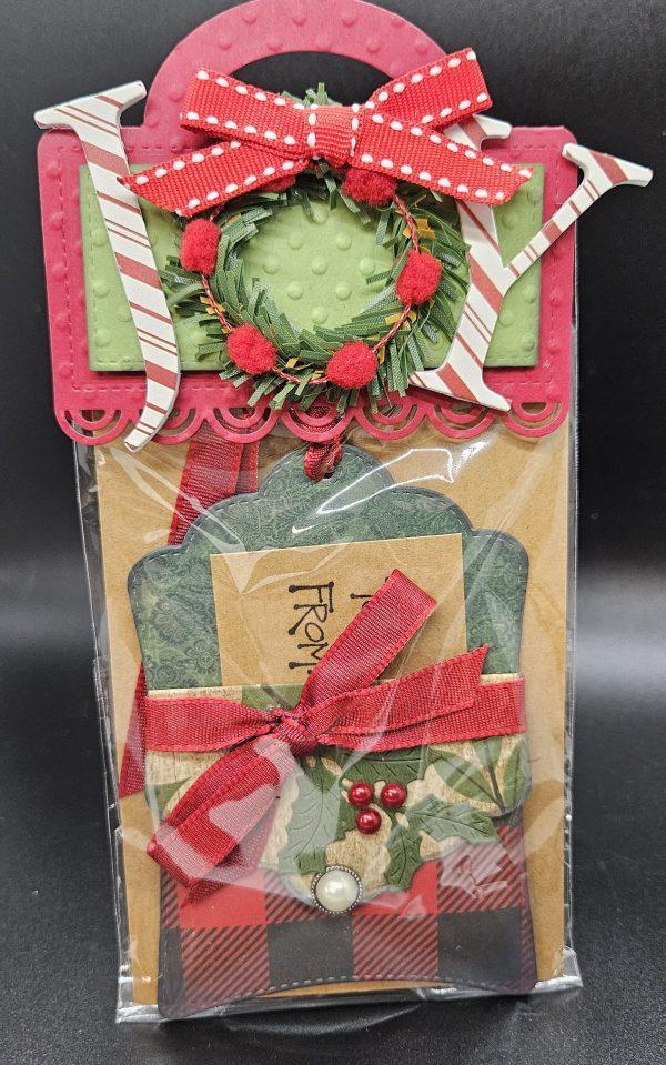 Gift Card Holder Plaid Holly Tag