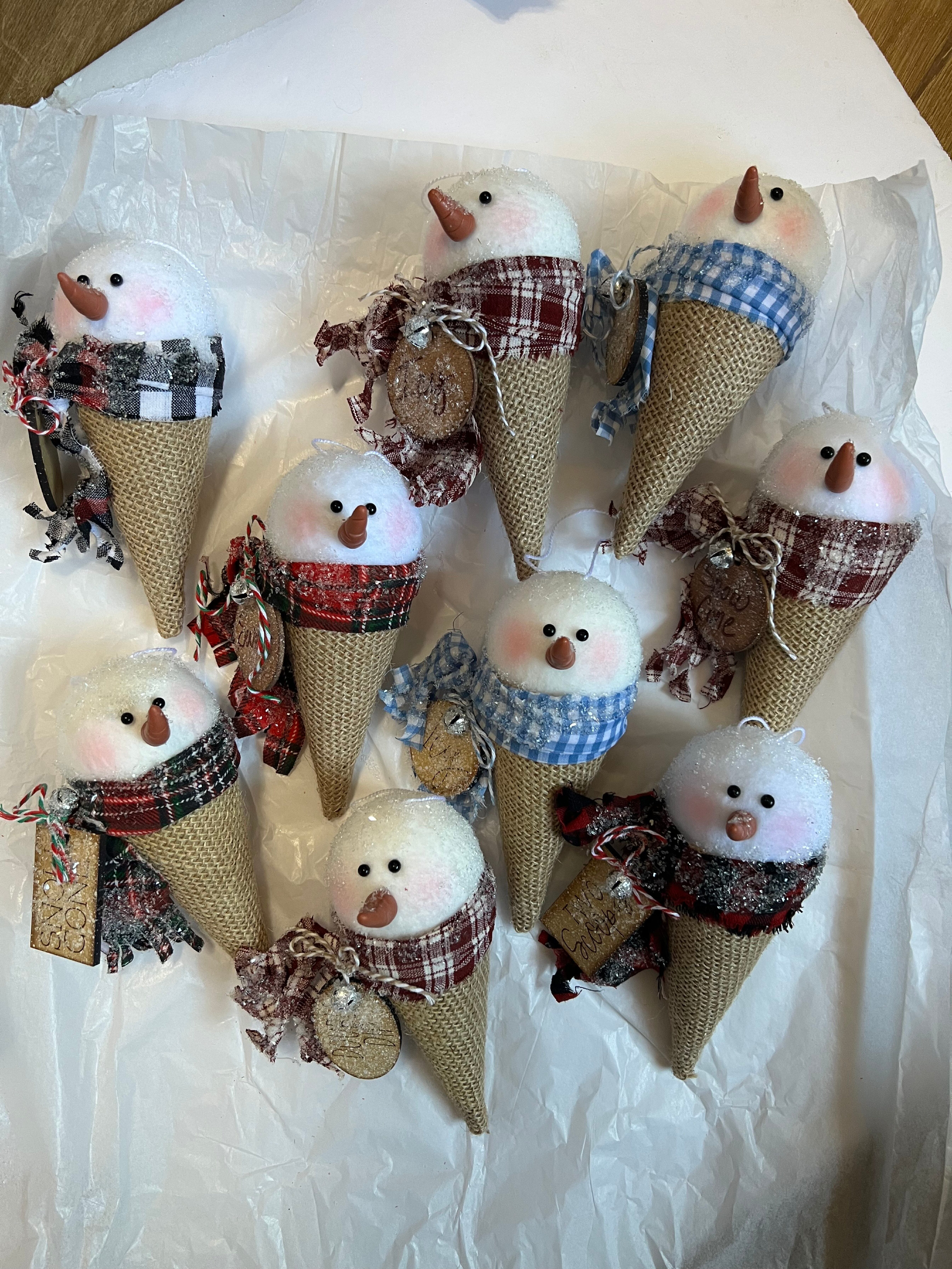 Snowcone Snowmen Ornies