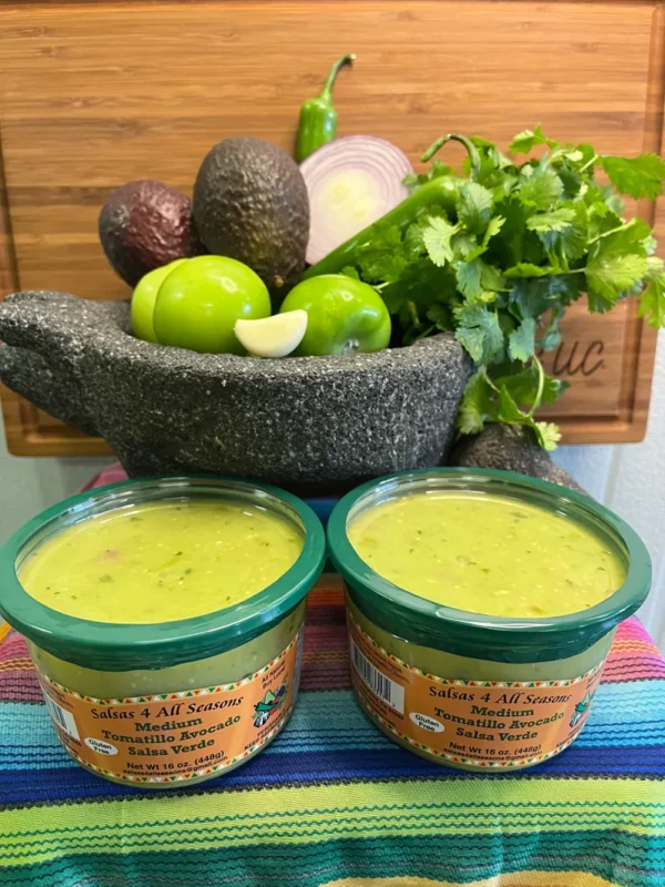 Salsas 4 All Seasons - Medium Tomatillo Avocado Salsa Verde 16oz