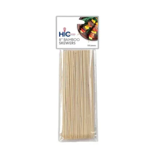 HIC - 8" Bamboo Skewers - 100pk