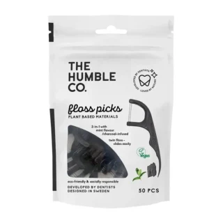 Humble Co - Charcoal Dental Floss Picks - 50pc