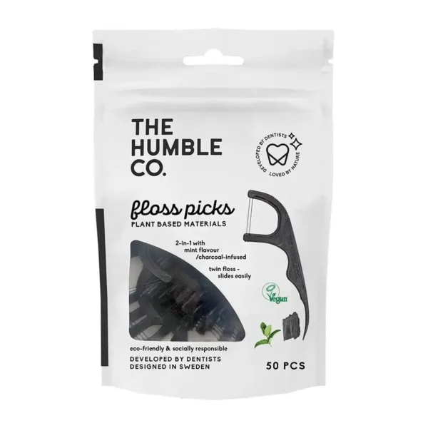 Humble Co - Charcoal Dental Floss Picks - 50pc