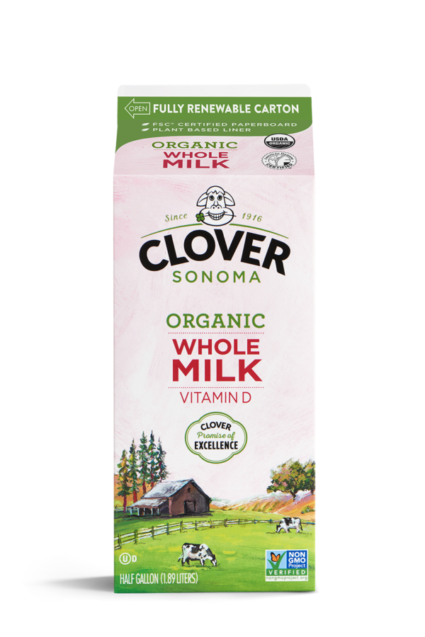 Clover Organic - Whole Milk - Half Gallon