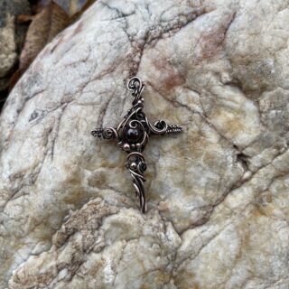 MTA - Garnet Cross Necklace