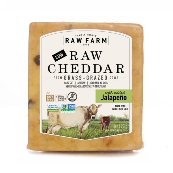 Raw Farms - Raw Cheddar Cheese with Jalapeno block - 8oz