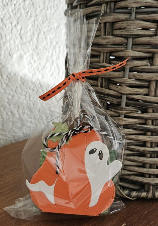 Ghost Pumpkin Caramel Apple Treat Holder